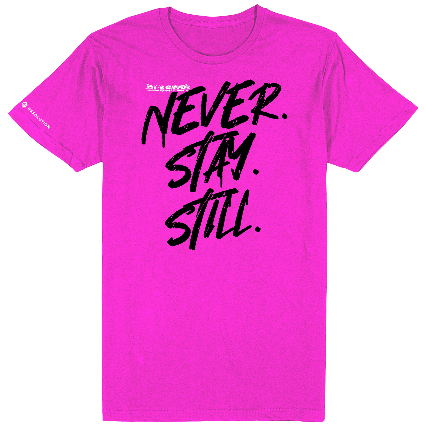 Blaston Never. Stay. Still. Tee - Black/Pink