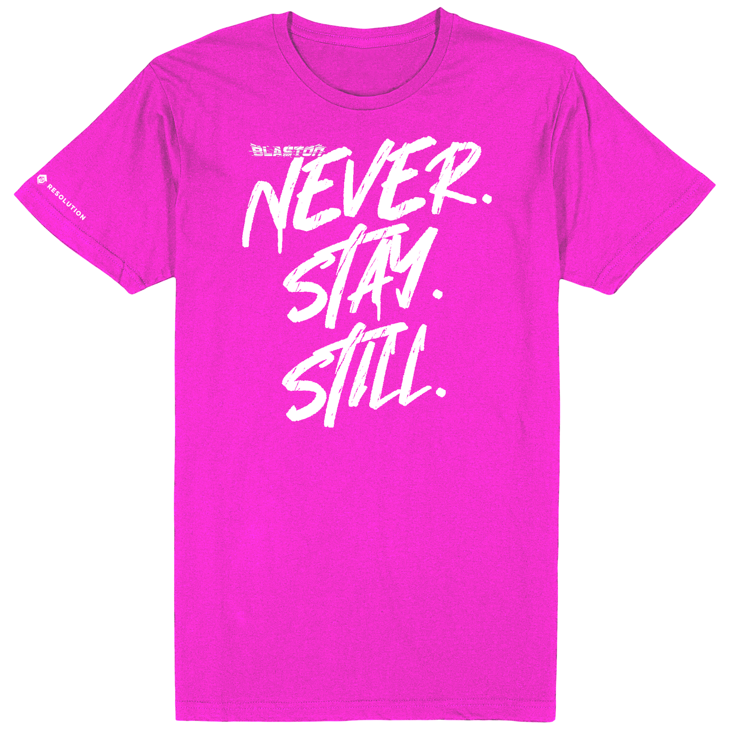 Blaston Never. Stay. Still. Tee - White/Pink